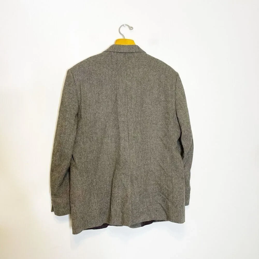 Lanificio di Pray 48R Blazer Sport Coat S.‎ Cohen Perlis Brown Wool Cashmere